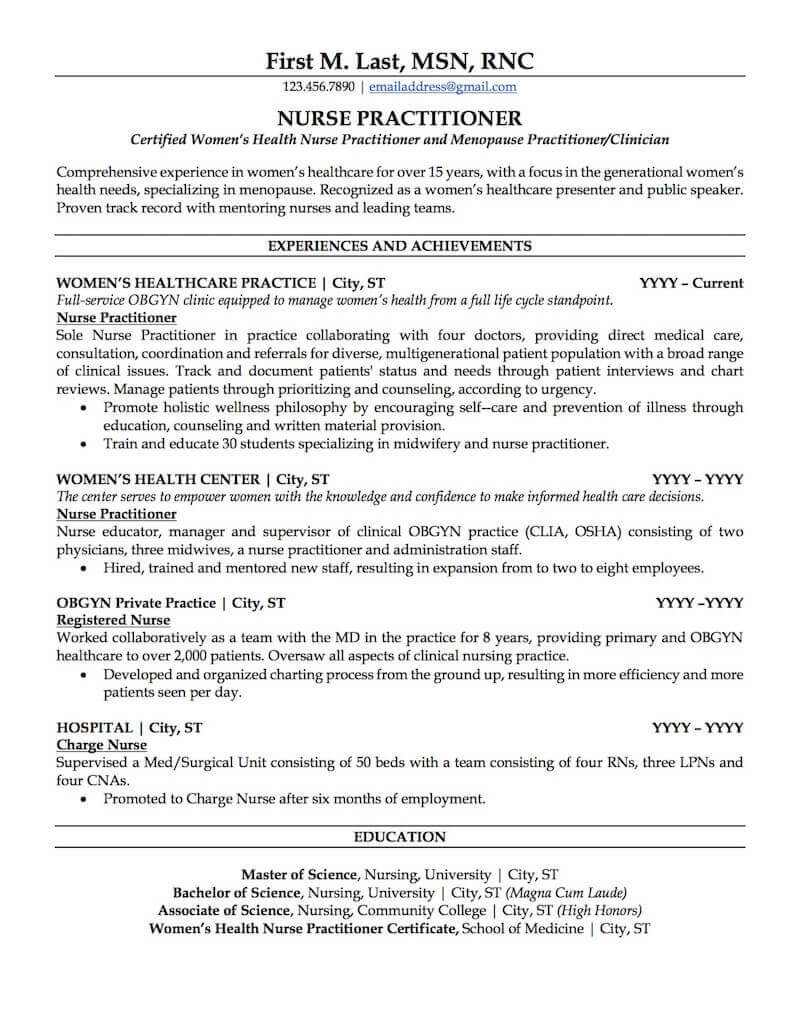 resume template for telehealth nurse